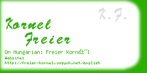 kornel freier business card